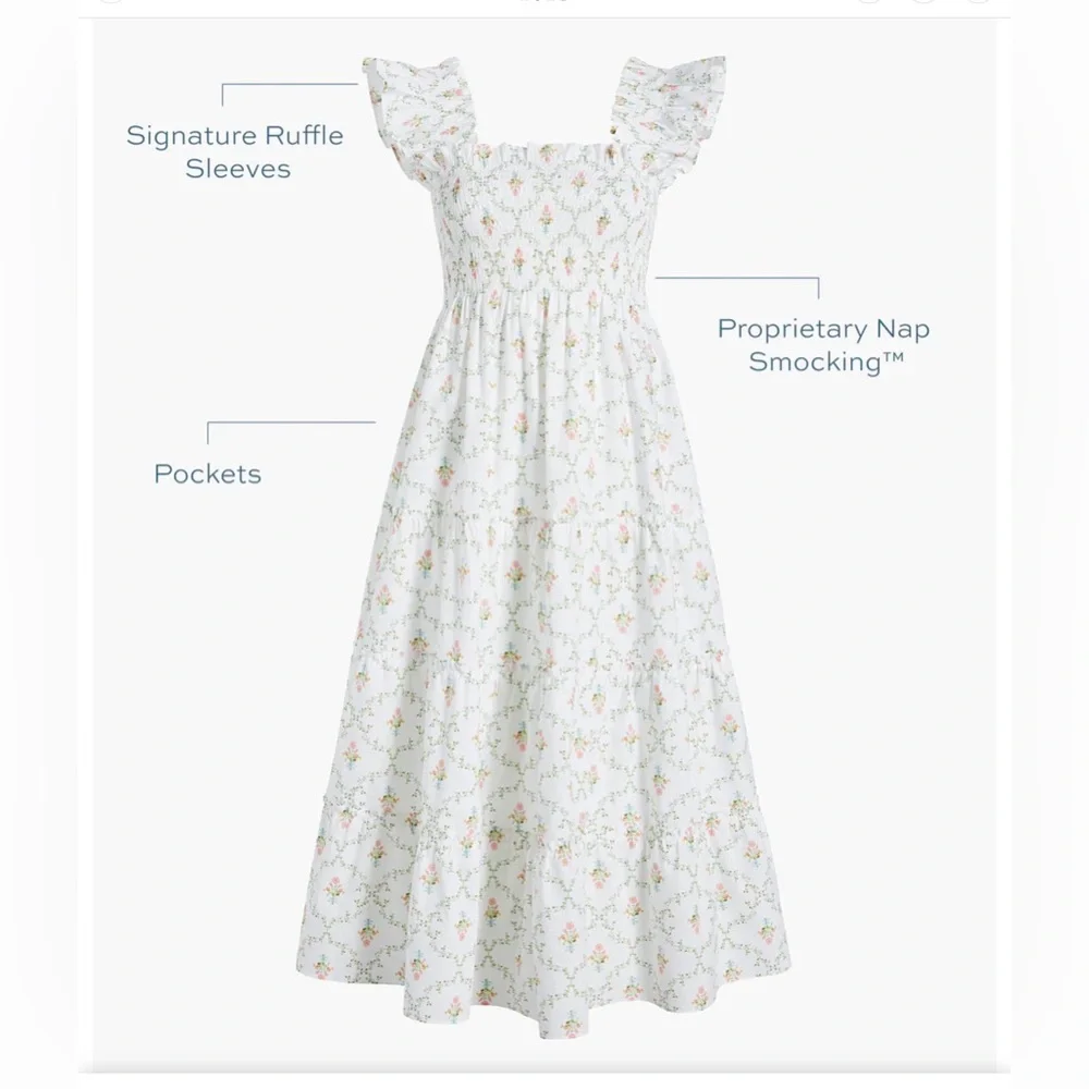 Hill House The Ellie Nap Dress - Pastel Trellis size Medium - Picture 3 of 6